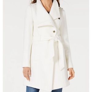 Guess asymmetrical white coat